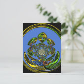 Traditionell einfach blau postkarte (Stehend Vorderseite)