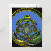 Traditionell einfach blau postkarte (Vorne/Hinten)