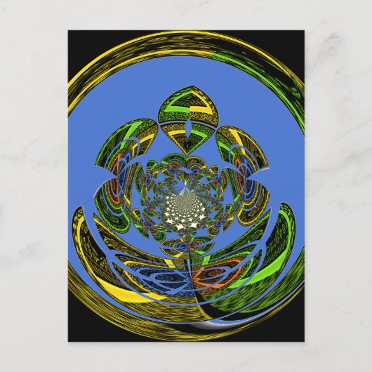 Traditionell einfach blau postkarte (Vorderseite)