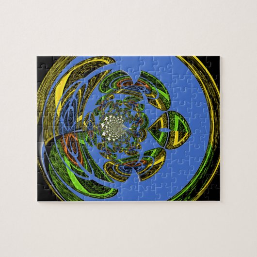 Traditionell einfach blau puzzle (Horizontal)