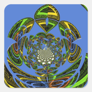 Traditionell einfach blau quadratischer aufkleber