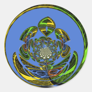 Traditionell einfach blau runder aufkleber