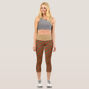 traditionell farbige Weihnachten gestreift Capri Leggings
