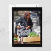 Traditionell gekleidete griechische Alte Frau (2) Postkarte (Vorne/Hinten)