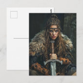 Traditionell gekleidete Viking Women Postkarte (Vorne/Hinten)