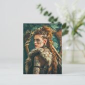 Traditionell gekleidete Viking Women Postkarte (Stehend Vorderseite)