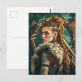 Traditionell gekleidete Viking Women Postkarte (Vorne/Hinten)