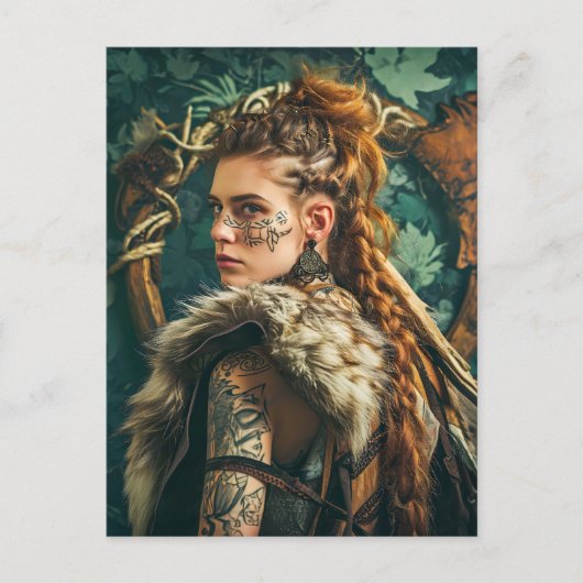 Traditionell gekleidete Viking Women Postkarte (Vorderseite)