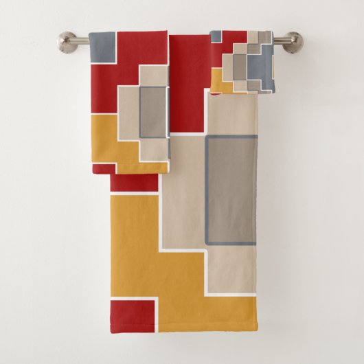 Traditionell, geometrisch, elegant, modern, Muster Badhandtuch Set (Insitu)