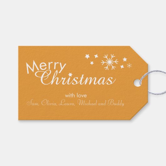 Traditionell - Golden Orange - individuell anpassb Geschenkanhänger (Vorderseite (Horizontal))