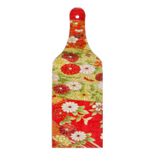 Traditionell goldrote japanische Blumen aus Glas Schneidebrett