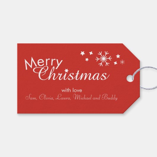 Traditionell - hell rot - individuell anpassbare G Geschenkanhänger (Vorderseite (Horizontal))