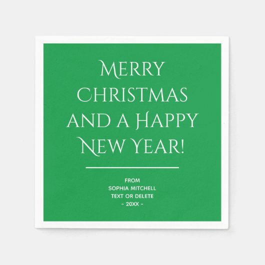 Traditionell - Hellgrün frohe Weihnachten Napkins Serviette (Vorderseite)