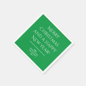Traditionell - Hellgrün frohe Weihnachten Napkins Serviette (Ecke)