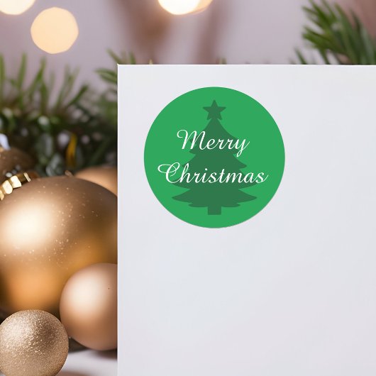 Traditionell - Hellgrüner, fröhlicher Weihnachtsau Runder Aufkleber