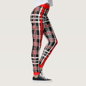 Traditionell Kariert - Rot-Weiß-Schwarz Leggings (Rechts)