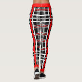 Traditionell Kariert - Rot-Weiß-Schwarz Leggings (Rückseite)