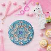 Traditionell marokkanisch türkis Blau, Weiß, Lachs Pappteller (Party)