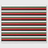 Traditionell - rot / grün / schwarz ? Weiß Geschenkpapier (Flach)