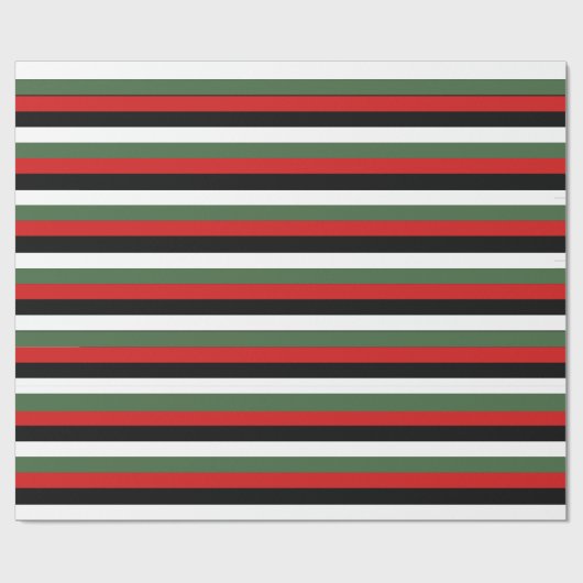 Traditionell - rot / grün / schwarz ? Weiß Geschenkpapier (Flach)