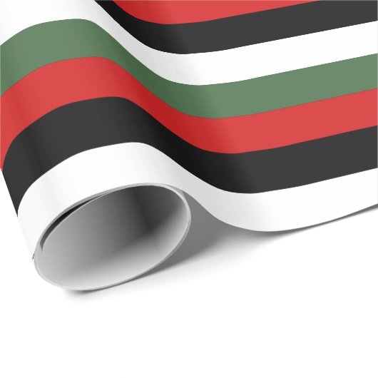 Traditionell - rot / grün / schwarz ? Weiß Geschenkpapier (Rolleneckpunkt)