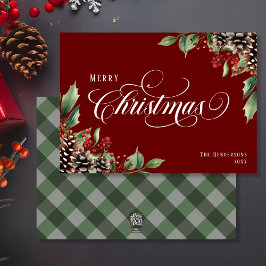 Traditionell rotes Weihnachtsfest Feiertagskarte