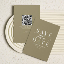 Traditionell Save the Date Taupe Sand außer Foto Q