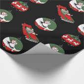 Traditionell - Schneemann - Schwarz Geschenkpapier (Ecke)