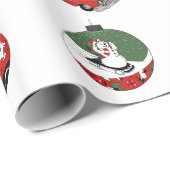 Traditionell - Schneemann - Weiß Geschenkpapier (Rolleneckpunkt)