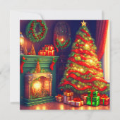 Traditionell Vintager Weihnachtsbaum, Firepp Feiertagskarte (Vorderseite)