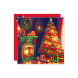 Traditionell Vintager Weihnachtsbaum, Firepp Feiertagskarte