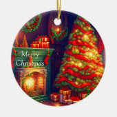 Traditionell Vintager Weihnachtsbaum Keramik Ornament (Vorne)