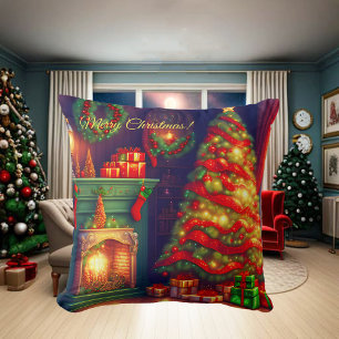 Traditionell Vintager Weihnachtsbaum Kissen