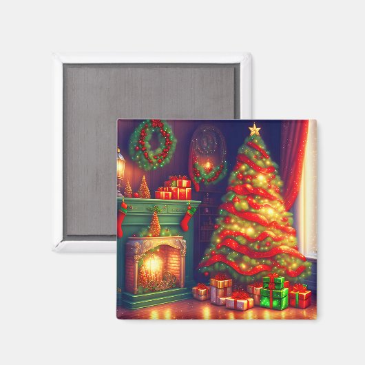 Traditionell Vintager Weihnachtsbaum Magnet (Vorderseite/Rückseite)
