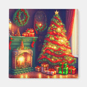 Traditionell Vintager Weihnachtsbaum Magnet (Vorne)