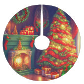 Traditionell Vintager Weihnachtsbaum Polyester Weihnachtsbaumdecke (Vorderseite)