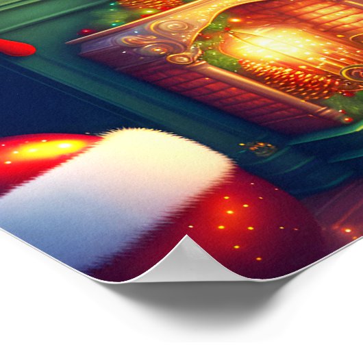 Traditionell Vintager Weihnachtsbaum Poster (Ecke)