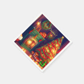 Traditionell Vintager Weihnachtsbaum Serviette (Ecke)