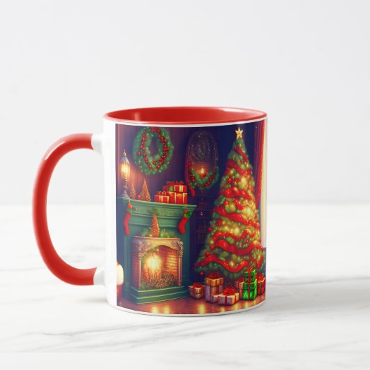 Traditionell Vintager Weihnachtsbaum Tasse (Links)