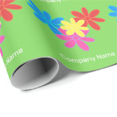 TRADITIONELLE ABSTRAKTE BLUME PINK BLUE GREEN GESCHENKPAPIER (Rolleneckpunkt)