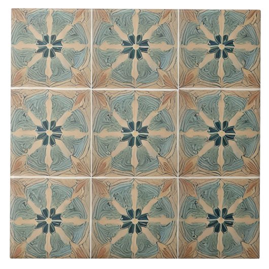 Traditionelle adalusische Keramik Kunst Nr. 6 Fliese (Vorderseite)