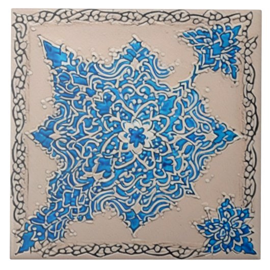 Traditionelle adalusische Keramik Kunst Nr. 9 Fliese (Vorderseite)