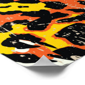 Traditionelle afrikanische Gewebe und wilde Tierfe Poster (Ecke)