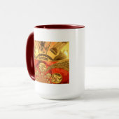 Traditionelle afrikanische Kunst des Goldenen Rote Tasse (Vorderseite Links)