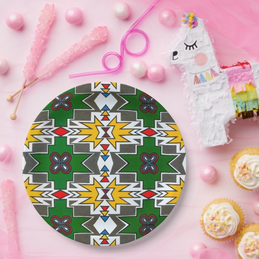 Traditionelle afrikanische Kunst und afrikanische  Pappteller (Party)