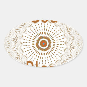 Traditionelle afrikanische Motif Design Art Print Ovaler Aufkleber