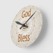 Traditionelle afrikanische Motif Design Art Print Runde Wanduhr (Winkel)