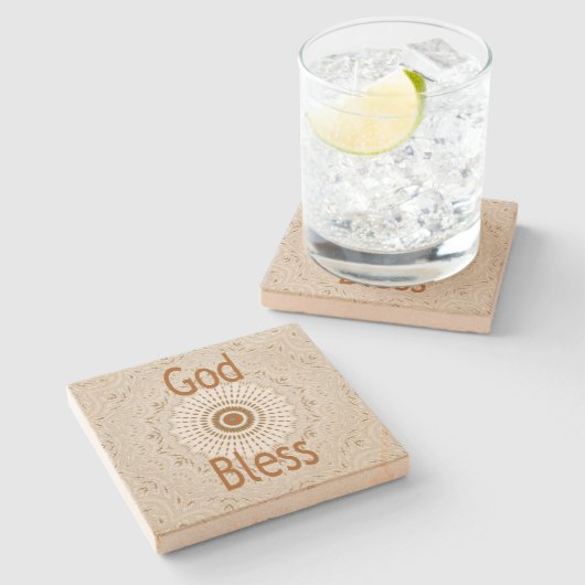 Traditionelle afrikanische Motif Design Art Print Steinuntersetzer (Seitenansicht)