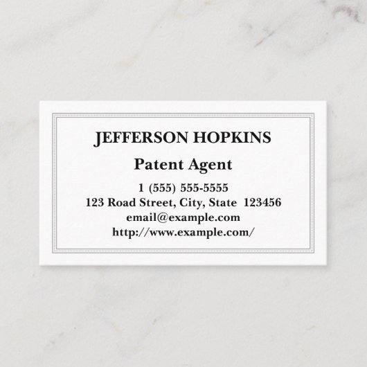 Traditionelle Agent-Visitenkarte Visitenkarte (Vorderseite)