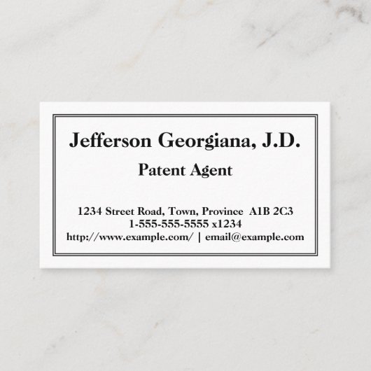 Traditionelle Agent-Visitenkarte Visitenkarte (Vorderseite)